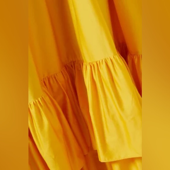 Alice + Olivia Jovie Yellow Halter Ruffle Maxi Dress Size Small - Picture 5 of 14